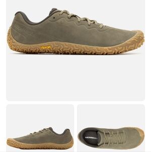 Merrell Vapor Glove 6 LTR Leather Barefoot Trainers Sz 9.5  Olive NWOT